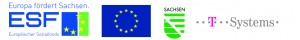Logos ESF, EU, Sachsen, T-Systems Multimedia Solutions